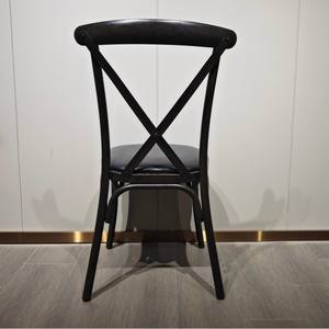 Ghế tiệc bọc nệm chân cong chữ X sắt đen - Product Image 4