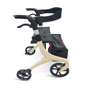 Andador de alumínio leve do rolo do rolamento da cadeira de rodas de transporte dobrável para adultos idosos idosos com assento
