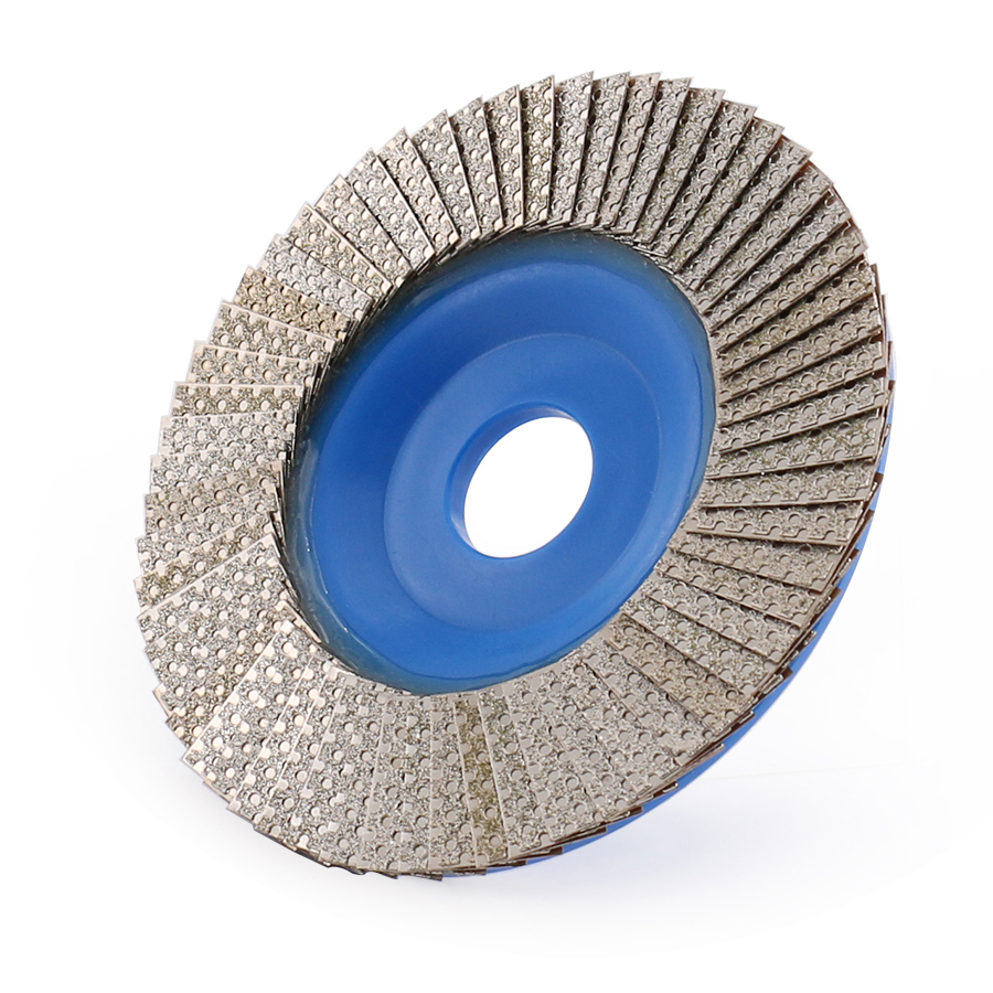 4 "4.5" 5 "Plastic Based Grit 120 200 Diamond Flap Disc Rebolo para aço de porcelana de vidro de pedra