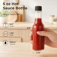 Bouteilles de sauce piquante de 5 oz, bouteilles en verre Woozy avec inserts compte-gouttes, petites bouteilles rechargeables pour huile et vinaigre faits maison, pour une utilisation en cuisine