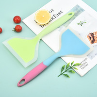 Spatule de cuisine en silicone résistante à la chaleur, flexible, antiadhésive, avec poignée en nylon, semi-transparente, surface large, pour usage en restaurant