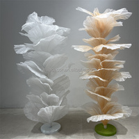 Nouvelle Arrivée : Toile de fond géante en gaze faite à la main avec fleurs artificielles pour centres de table de mariage, décoration de vitrine
