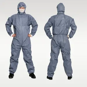 Disposable Coverall Type 56 Grey Color Safety Clothes Dust-proof Breathable Chemical-resistant Spray-painted Disposable Overall