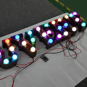 Besar menyala besar Marquee huruf RGB untuk pesta 3 kaki lebih dari ukuran 25 Led lampu terang tanda alamat pintu rumah nomor 5000 220 CN;GUA