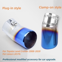 Embout de silencieux d'échappement en acier inoxydable pour Toyota Land Cruiser Lexus LX570, garniture de tuyau d'échappement