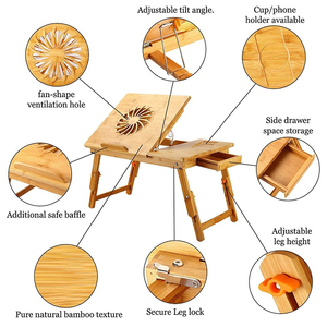 Tre Có Thể Điều Chỉnh Bảng Máy Tính Xách Tay Có Thể Gập Lại Đứng Với Quạt Làm Mát - Product Image 3