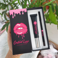 Kit de maquillage pour les lèvres 2 en 1, gloss à lèvres et crayon à lèvres, marque privée, imperméable, longue tenue, vegan, rouge à lèvres liquide mat