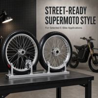 Kit de roues chromées argentées de 17 pouces pour Surron Light Bee X LBX avec moyeu CNC et pneus CST Street, assemblage d'usine OEM