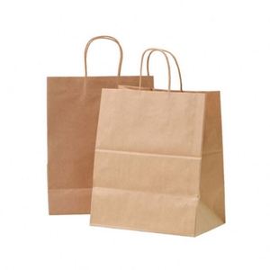 Recyclable Kraft Paper <b>Bag</b> with Twisted Handle Reusable Shopping Paper <b>Bags</b> logo Printed - Product Image 1