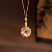 Collier en corde avec pendentif creux doré pour femme TANGPEI, bijoux tendance