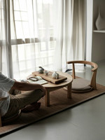 Table basse en bois de frêne de style japonais moderne, table à thé minimaliste zen pour baie vitrée et balcon