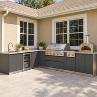 Cuisine barbecue extérieure  et station de grill pour villas Four électrique encastré sur mesure et gril en acier inoxydable