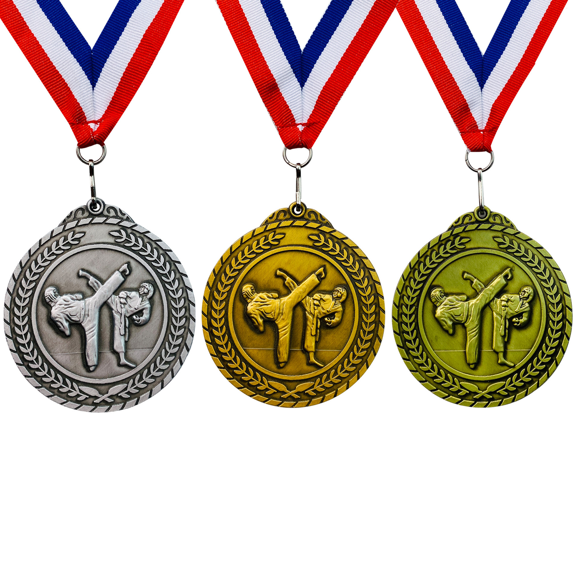 Noble Customizable Blank Karate Medals for Martial Arts Competitions Gold Silver Bronze Karate Tournament Medals