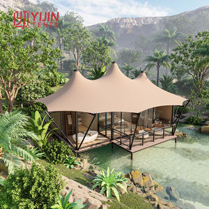 Tente de glamping de luxe légère, imperméable, en PVC, quatre saisons, avec structure hexagonale pour le désert sec - Product Image 1