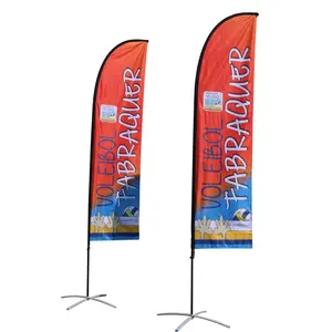 आउटडोर प्रचार झंडे कस्टम झंडा डिजाइन कपड़े विज्ञापन बैनर 12ft एकल पक्षीय सस्ते पंख झंडा