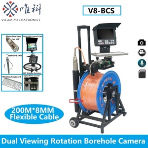 Vicam 45mm kép xem xoay dưới nước cũng kiểm tra máy Ảnh 200M truy cập 8 inch HD màn hình giếng khoan máy ảnh V8-BCS - Product Image 2