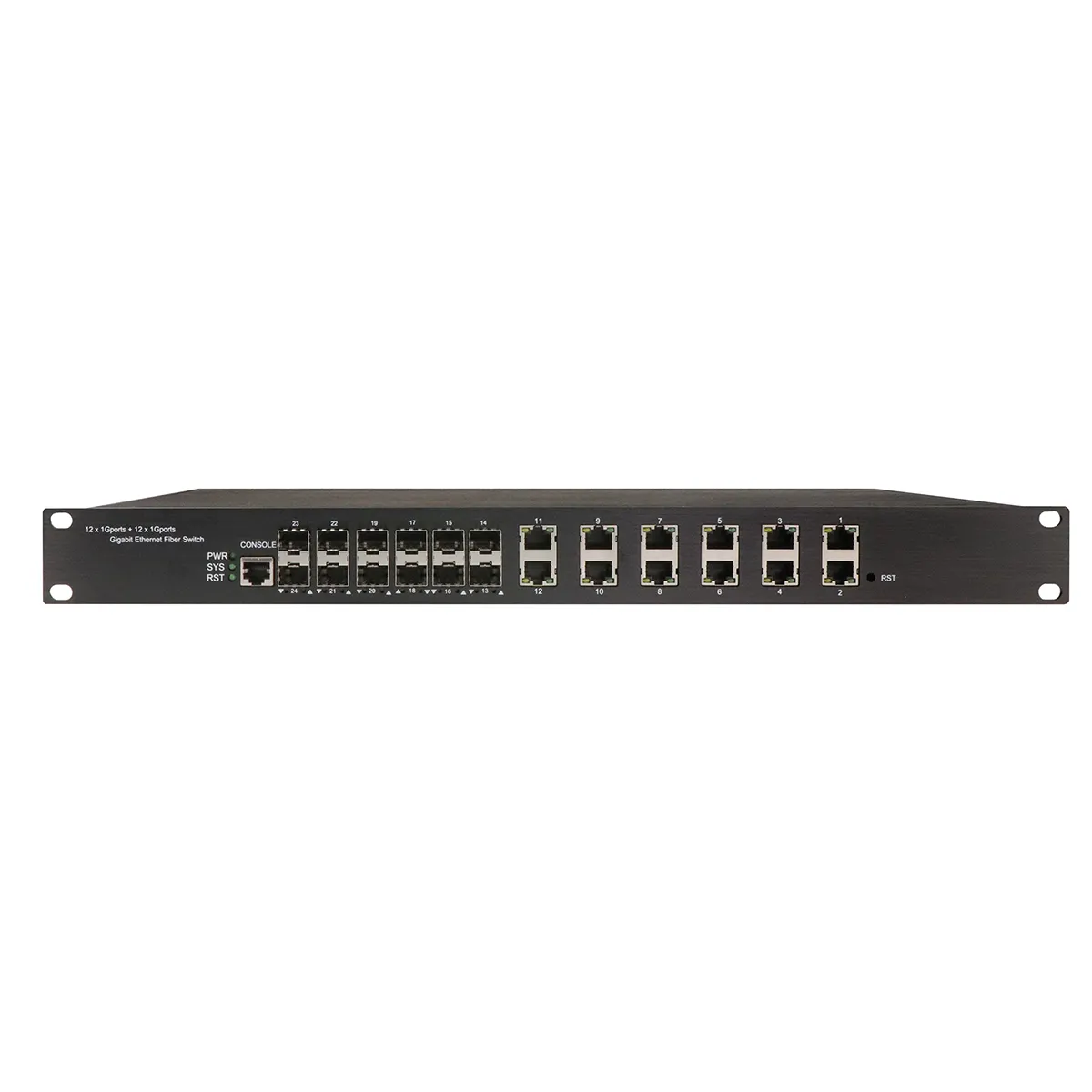 Industrial 12 Port SFP Web Management Switch 12 Port VLAN Switch 10/100/1000M DIN-Rail Media Converter
