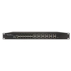 Industriële 12 Port SFP Web Management Schakelaar 12 Port VLAN Switch 10/100/1000 m DIN-Rail media Converter