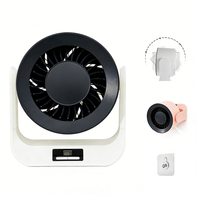 Ventilateur de table portable rechargeable à double alimentation avec câble USB, affichage numérique, contrôle de la vitesse du vent variable de 15 % à 100 %