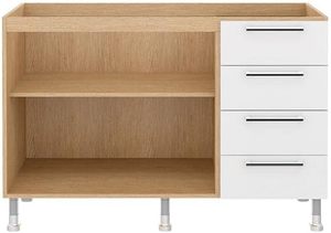 <span class=keywords><strong>Comptoir</strong></span> de <span class=keywords><strong>cuisine</strong></span> à 2 portes avec 4 tiroirs, structure en MDF, réglable - Product Image 5