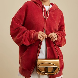 เสื้อฮู้ดดี้แบบมีซิปสองหัว ล้างสีแบบ Acid Wash ดีไซน์สั่งทำได้ ใส่ได้ทั้งชายและหญิง สไตล์ลำลอง ผ้า French Terry สำหรับทุกฤดู - Product Image 4