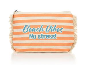 Made In Italy Zoppini Brand Sea Pockette <b>With</b> Frange Versilia <b>Bag</b> 100% Cotton <b>With</b> Closure <b>Zip</b> <b>Small</b> <b>Bag</b> - Product Image 2