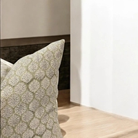 Housse de coussin imprimée géométrique florale beige 100 % coton, taie d'oreiller neutre pour canapé, salon, décoration intérieure, vente en gros