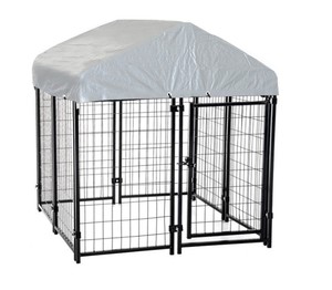 Enclos pour chien de grande taille 8x4x6 pieds, enclos pour chien, cage pour chien, métal galvanisé soudé avec couverture imperméable résistante aux UV - Product Image 1