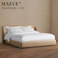 Modernes Luxus-Massivholzbettgestell Designer Adalynn Ledergepolstertes Plattformbett Holzbetten für Luxus-Schlafzimmersets