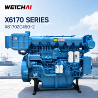 Moteur diesel marin SCDC authentique Weichai X6170ZC450-2 330KW 1200RPM pour la propulsion de bateaux, destiné aux fabricants de bateaux de travail