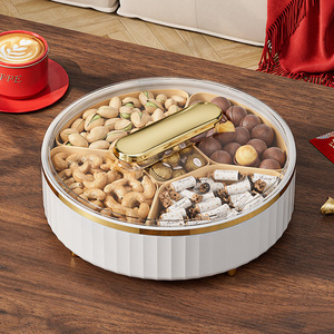 Boîte à fruits secs en plastique rouge chinois avec couvercle anti-poussière, compartiment pour plateaux de collations, <span class=keywords><strong>plateau</strong></span> à bonbons, idéal pour le Nouvel An Chinois et les réunions de famille - Product Image 4