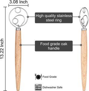 Quality 2PCS 23cm/25cm Oval <b>Bread</b> Proofing <b>Basket</b> Set with Liners Dough Scraper Basting Brush & Dough Whisk - Product Image 6