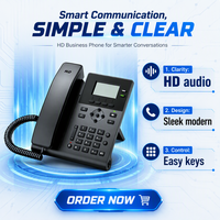 Telepon IP SIP KS30 dengan Layar LCD 2,3 inci Berlampu Latar, Suara HD, 2 Akun SIP, Telepon VoIP Desktop Bisnis, Linux POE IP PBX/IMS