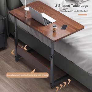 Adjustable Wooden Top Metal Frame Laptop Modern <b>Computer</b> <b>Desk</b> Movable Laptop Table <b>Computer</b> <b>Desk</b> - Product Image 2