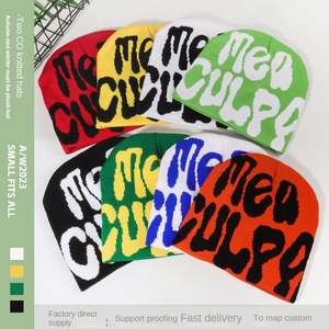 Men's Women's Y2K Jacquard <b>Beanie</b> Hat Hip Hop Style for Outdoor Festivals Custom Embroidery <b>Beanies</b> - Product Image 2