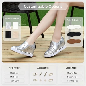Mocassins à boucle pour <span class=keywords><strong>femme</strong></span> en cuir souple blanc, style <span class=keywords><strong>espadrilles</strong></span> décontractées à semelle épaisse, avec semelle intermédiaire et extérieure en caoutchouc amortissante, pour l'été et le printemps - Product Image 5