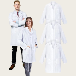 Manteau de laboratoire unisexe XL blanc épais vêtements de docteur pour l'hôpital salon de beauté usine alimentaire OEM tissé uniformes de laboratoire - Product Image 1