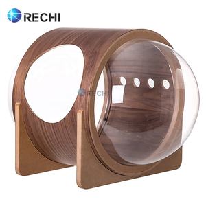 RECHI Meubles pour animaux de compagnie sur mesure Lit pour chat en bois en forme de <span class=keywords><strong>vaisseau</strong></span> <span class=keywords><strong>spatial</strong></span> Lit pour chat en acrylique transparent UFO Lit pour chat semi-fermé Capsule spatiale pour lit pour chien - Product Image 6
