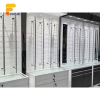 Vitrine de présentation en verre LED pour boutique écologique, présentoir optique pour vendeurs