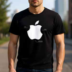 Stessa maglietta nera Apple con logo bianco per uomo e donna - Product Image 3