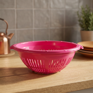 Petit passoire de cuisine en plastique PP fuchsia, sans BPA, compatible lave-vaisselle, écologique, résistant à la chaleur, qualité alimentaire - Product Image 2
