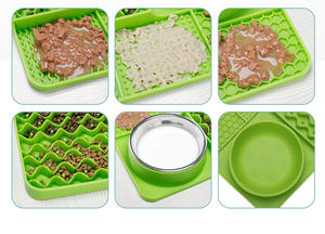 Tapis interactif pour animaux <span class=keywords><strong>de</strong></span> compagnie à 5 compartiments, motif <span class=keywords><strong>beurre</strong></span>, yaourt, <span class=keywords><strong>cacahuète</strong></span>, avec gamelle d'eau en acier inoxydable - Product Image 4