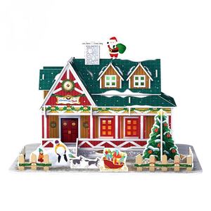 <span class=keywords><strong>Village</strong></span> <span class=keywords><strong>de</strong></span> noël joyeux pour enfants, fournitures scolaires, bricolage avec lumière LED, <span class=keywords><strong>construction</strong></span> <span class=keywords><strong>de</strong></span> chalet, mousse EPS, Puzzle 3D, jouet en papier - Product Image 2