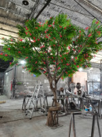 Vente directe d'usine, arbre artificiel à grande flamme simulée, arbre paysager artificiel Delonix Regia pour la décoration de jardin et de maison