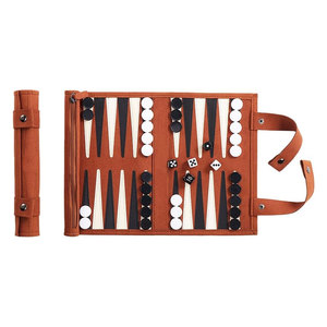 Tablero de backgammon de cuero hecho a medida con un fino juego de backgammon de cuero plegable para aficionados al ajedrez, juego de backgammon para uso en exteriores. - Product Image 2