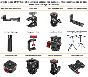 Support de téléphone en métal CNC à fixation par griffe froide, 180° °   Pitch + 360 °   Support à trois griffes <span class=keywords><strong>pour</strong></span> <span class=keywords><strong>appareil</strong></span> photo, cardan et moniteur avec réglage horizontal - Product Image 6