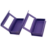 Boîte carrée en papier pour cils personnalisés, revêtement UV offset, éponge, emballage moderne de luxe recyclable pour faux cils en gros