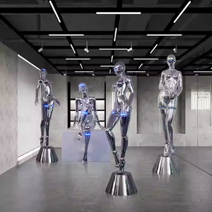 งานประติมากรรมหุ่นยนต์หญิงเรืองแสงขนาดเท่าคนจริง ดีไซน์จากโรงงาน ปรับแต่งได้ ผลงานของฮาจิเมะ โซไรมะ ทำจากไฟเบอร์กลาสและเรซิ่นสำหรับตกแต่งภายใน - Product Image 6