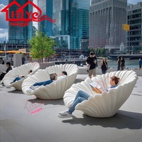 Chaise longue créative en fibre de verre pour extérieur, design moderne, durable, pour espaces publics