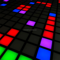 Dalles de sol LED interactives sensibles à la pression, lampe de jeu activée par la lumière, piste de danse, 300x300, 8-12 joueurs, matériau ABS et verre